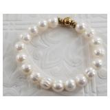 Freshwater pearl and sterling silver stretch brace