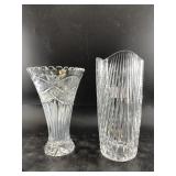 Cut crystal vase and a Fostoria vase