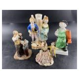 4 Assorted figurines including Dresden, Herend, et