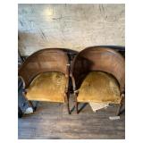 Pair of vintage Louis Sixteen style cane back chai