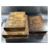 3 Decorative boxes shaped like books