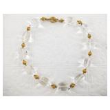 Vintage necklace with large clear crystal beads