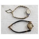 Pair of vintage ladies wrist watches, both wind-up