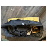 Tool bag with electric sander, Rigid saw, castor w