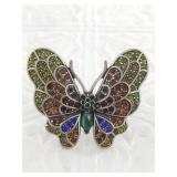 Statement ring in shape of butterfly with multi-co