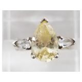 Sterling silver and citrine ring size 6