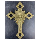 Cast brass Crucifix, 11"