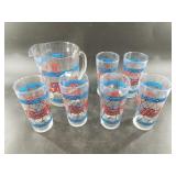 Unique vintage Pepsi Cola pitcher and cup set