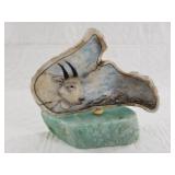 Michael Scott colored scrimshaw of a mountain goat