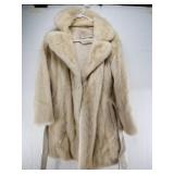 Beautiful white ladies fur half length coat in ove