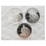 Three 1982 S silver proof half dollars encapsulate