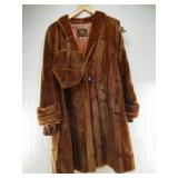Very old Canadian seal skin coat and hat in need o
