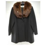 Vintage Herbert Levy ladies coat with fox fur trim