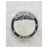 1 Troy oz .999 Alaskan silver round