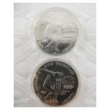 Two 1983 LA Olympics silver dollar encapsulated