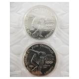 Two 1983 LA Olympics silver dollar encapsulated