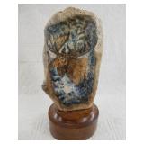 Michael Scott color scrimshaw of a moose on ancien