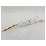 Ukaghani ivory carving of a narwhal with baleen in