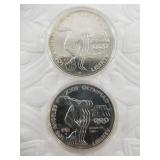 Two 1983 LA Olympics silver dollar encapsulated