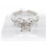 Diamond and platinum ring size 5, primary stone is