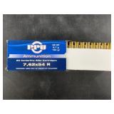 Lot of ammo:  One 20 round box of 7.62 x54R  NO SH