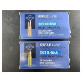 Lot of ammo:  Two 20 round boxes of .303 British 1
