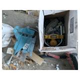 4 1/2" vise and box with misc. items