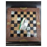 Chinese wood traveling chess board with simulated