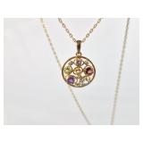 14kt Gold filled chain with sterling silver pendan