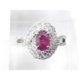 Rare unheated Kashmir Sapphire and diamond ring, s
