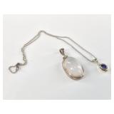 Sterling silver necklace with an additional charm