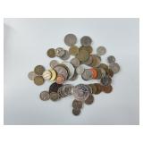 Assorted foreign coinage