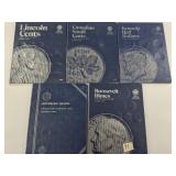 5 Partial coin folders, four are American, 1 Canad