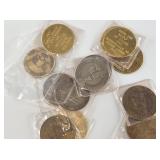 Large lot of assorted tokens