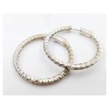 14kt White gold and diamond earrings with 3.97cts