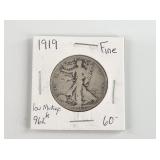 1919 Walking Liberty silver half