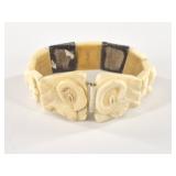 Ivory and baleen picture bracelet, very detailed