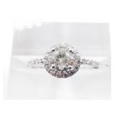 14kt White gold and diamond ring, size 7, the cent