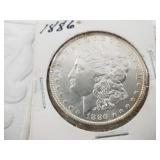 Morgan silver dollar 1886  AU or better