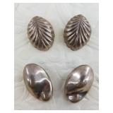 2 vintage pairs of clip on sterling silver earring