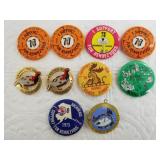 Lot of many Fur Rondy buttons including 1977, 1979