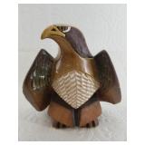 Rinconada artisan crafted pottery eagle with pheno