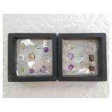 14 Semi-precious gemstones in various cuts and car