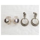 Sterling silver vintage marcasite earrings total w