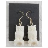 Stunning pair of hand carved owl earrings from Ala
