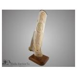 C.S. whale rib totem, with baleen inset and top ca