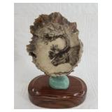 Michael Scott colored scrimshaw of a caribou on mo