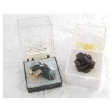 Statement necklace with coral and brass beads, man