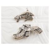 2 Sterling silver hand crafted Tlingit pendants, t