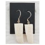 Pair of P&N inspired carved bone eagle